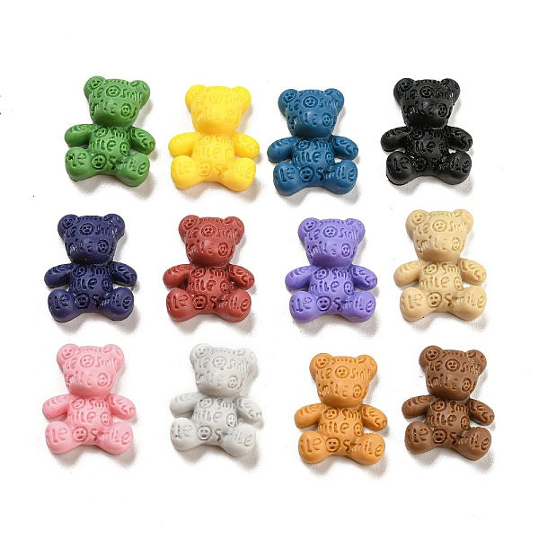 

PandaHall Opaque Resin Cabochons, Bear, Mixed Color, 15.5x13x5.5~6mm Resin Bear Multicolor
