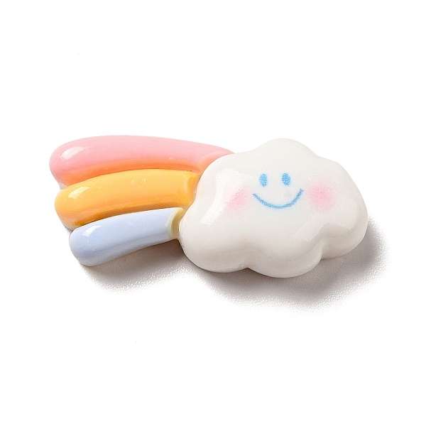 

PandaHall Lovely Opaque Resin Cabochons, Colorful, Rainbow, 12.5x28.5x7.5mm Resin Rainbow