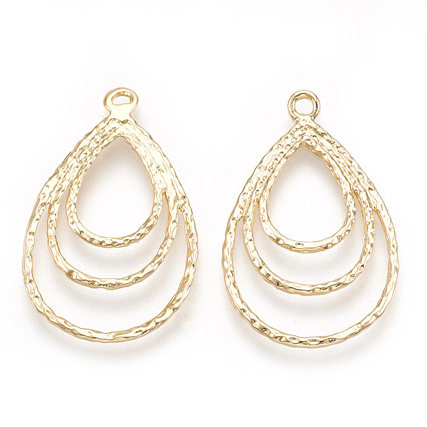 

PandaHall Brass Pendants, Real 18K Gold Plated, teardrop, 30.5x19x1mm, Hole: 1.8mm Brass Teardrop