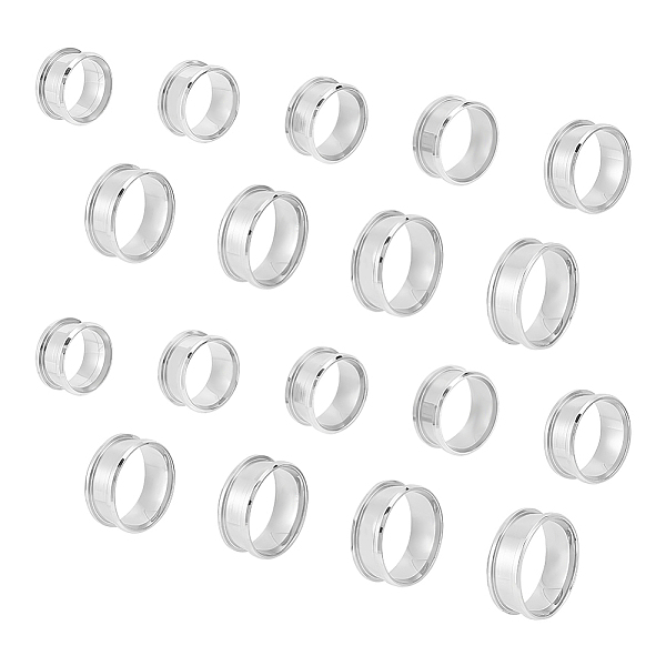 

PandaHall Unicraftale 201 Stainless Steel Grooved Finger Rings Set for Men Women, Stainless Steel Color, Inner Diameter: 16~22.2mm...