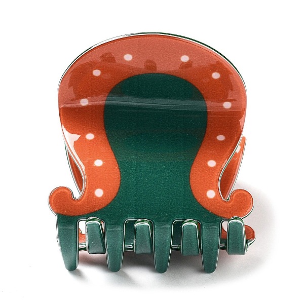 

PandaHall Saint Patrick's Day PVC Plastic Claw Hair Clips, for Women, with Alloy Finding, Sea Green, 46x49x60mm PVC