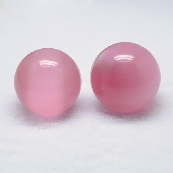

PandaHall Cat Eye Sphere Ball Display Decoration, with Wood Base, Home Decoration, Flamingo, 38~40mm, Display Bases For Gemstone: 30x12mm..., Pink
