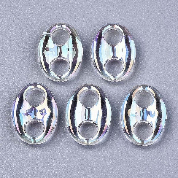 

PandaHall Transparent Acrylic Links Connectors, AB Color, Oval, Clear AB, 24x17x5mm, Hole: 7mm Acrylic Oval White