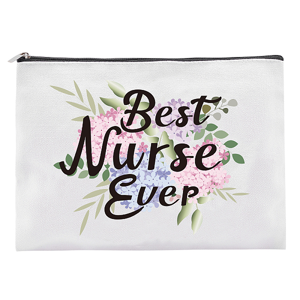 PandaHall Canvas Bag, Multipurpose Travel Toiletry Pouch with Zipper, Flower Pattern, 9-1/8x7-1/8 inch(23x18cm) Cloth Flower Multicolor