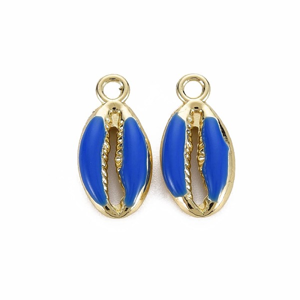 

PandaHall Alloy Enamel Pendants, Cowrie Shell Shape, Light Gold, Blue, 17x8.5x3.5mm, Hole: 1.8mm Alloy+Enamel Shell Shape Blue