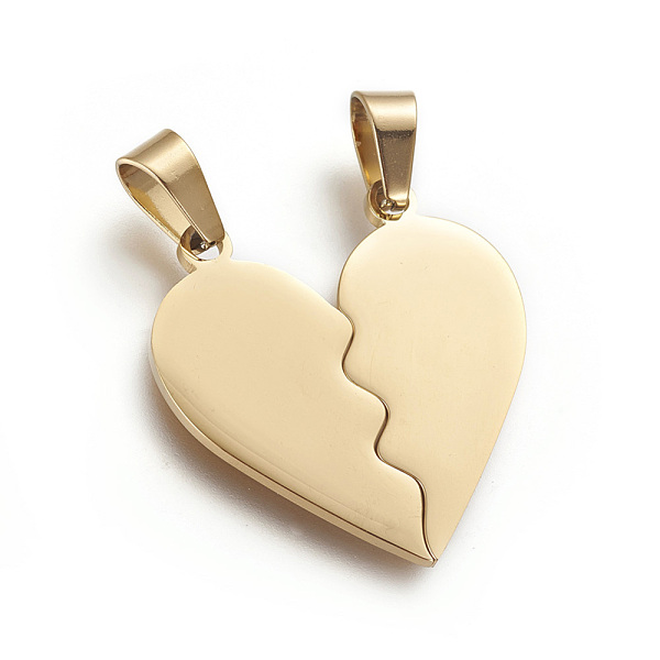 

PandaHall 304 Stainless Steel Split Pendants, Ion Plating(IP), Valentine's Day Style, Double Heart, Golden, 26x25.5x1.4mm, Hole: 4x7mm 304...