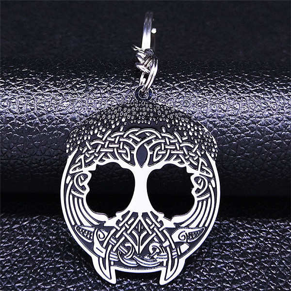 

PandaHall 304 Stainless Steel Keychains, with Enamel Pendants, Tree, 9.5cm Stainless Steel Tree Black
