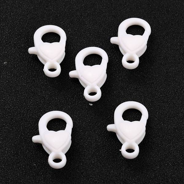 

PandaHall Plastic Lobster Claw Clasps, Heart, White, 22.5x13x6.5mm, Hole: 3mm Plastic Heart White