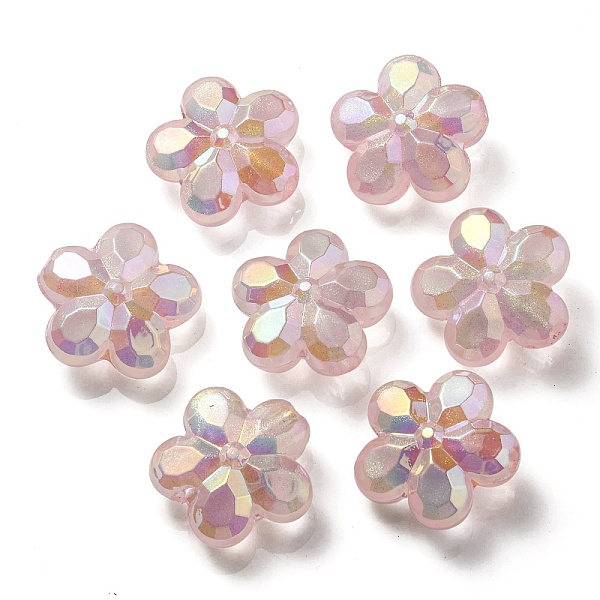 

PandaHall UV Plating Luminous Transparent Acrylic Beads, Glow in The Dark, Flower, Misty Rose, 26x27.5x12.5mm, Hole: 4.5mm Acrylic Flower