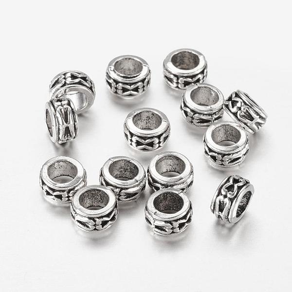 

PandaHall Tibetan Style Alloy Beads, Large Hole Beads, Lead Free and Cadmium Free, Rondelle, Antique Silver, about 6mm in diameter, 3.5mm...