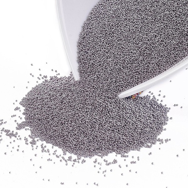 

PandaHall Color Plated DIY 3D Nail Art Decoration Mini Glass Beads, Tiny Caviar Nail Beads, Slate Gray, 0.6~0.8mm, about 450g/bag Glass Gray