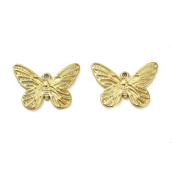 

PandaHall 304 Stainless Steel Pendants, Butterfly Charm, Real 14K Gold Plated, 11x16x1mm, Hole: 1mm 304 Stainless Steel Butterfly