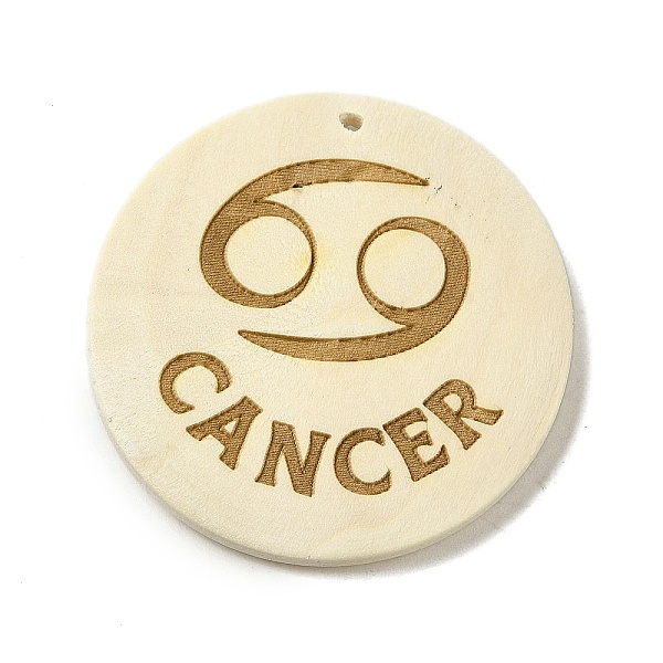 

PandaHall Wood Pendants, Flat Round, Cancer, 40x39x6mm, Hole: 1.6mm Wood Cancer