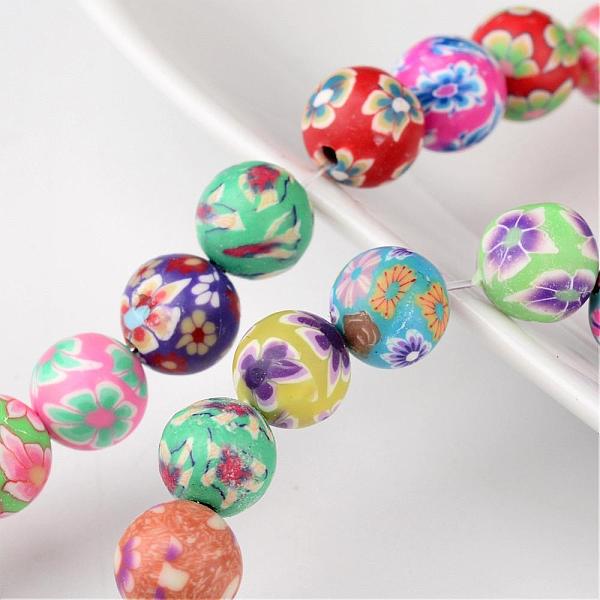 8mm Mixed Handmade Polymer Clay Round/Ball Beads