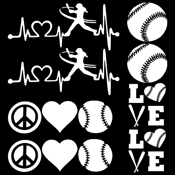 

PandaHall Gorgecraft 8 Sheets 4 Style Heart & Tennis Pattern Laser Style PET Waterproof Self-Adhesive Stickers, Decals for Car, Motocycle..., Silver