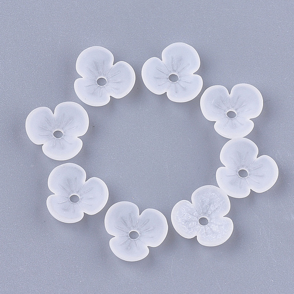 

PandaHall 3-Petal Transparent Acrylic Bead Caps, Frosted, Flower, Clear, 9x9.5x3mm, Hole: 1.2mm Acrylic Clear