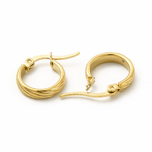 

PandaHall 201 Stainless Steel Grooved Hoop Earrings with 304 Stainless Steel Pins for Women, Golden, 29x31x2mm, Pin: 0.6x1mm 201 Stainless...