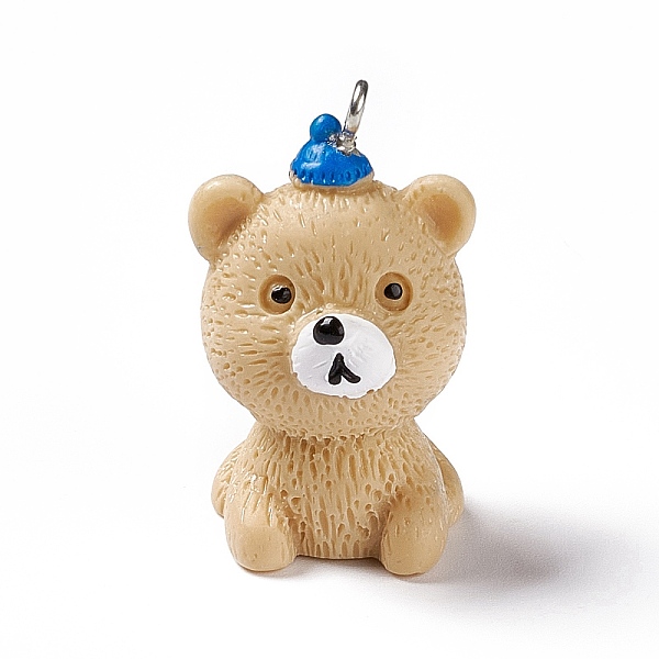 

PandaHall Opaque Resin Pendants, 3D Dog Charms, with Platinum Tone Iron Loops, Wheat, 34x20x23mm, Hole: 2mm Iron+Resin Dog Orange