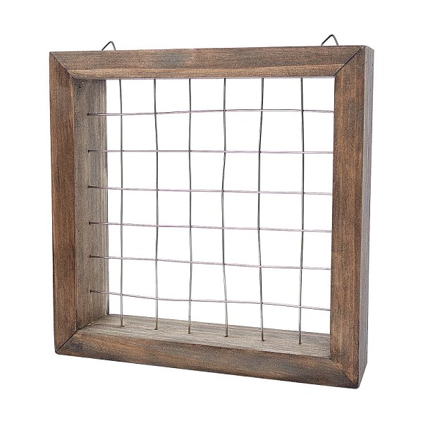 

PandaHall Wooden Photo Frame Making, for Hydroponics Flower, with Iron Wire, Square, Coffee, 20x19.9x4.65cm Wood Brown