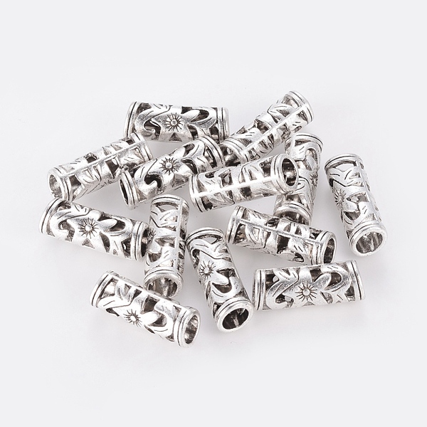 

PandaHall Tibetan Style Hollow Tube Beads, Cadmium Free & Nickel Free & Lead Free, Antique Silver, 23x8mm, Hole: 5mm Alloy Tube