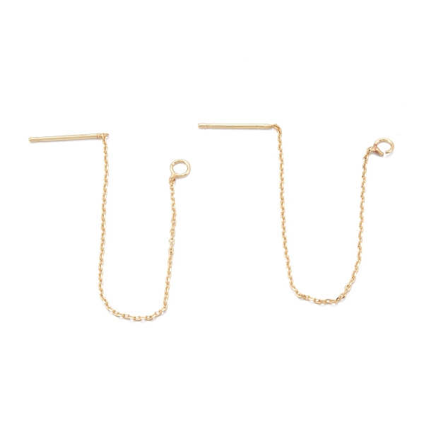 

PandaHall Brass Stud Earring Findings, Ear Thread with Loop, Long-Lasting Plated, Real 18K Gold Plated, 68.5x0.5mm, Hole: 2mm, Pin: 0.8mm...