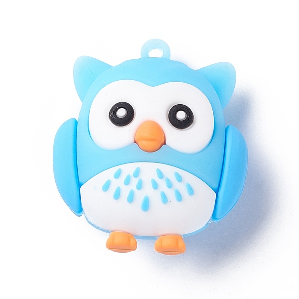 

PandaHall PVC Cartoon Owl Doll Pendants, for Keychains, Deep Sky Blue, 43x37x26mm, Hole: 3mm PVC Owl