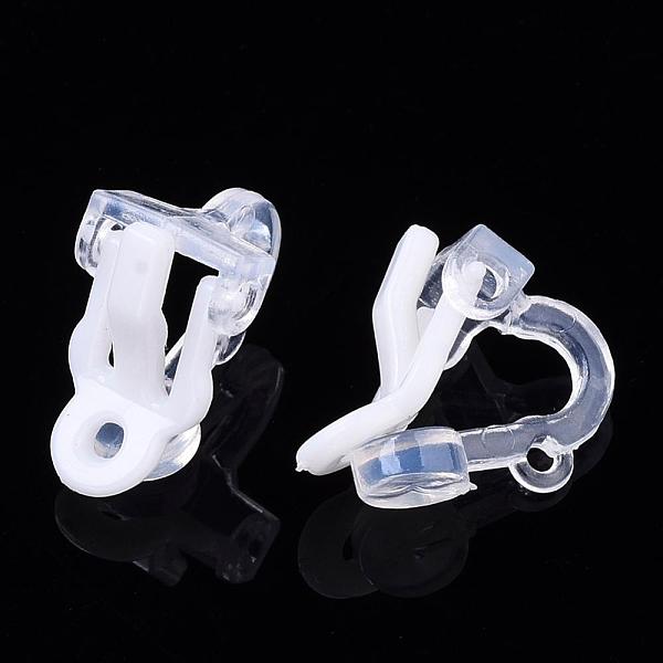 

PandaHall Plastic Clip-on Earring Findings, White, 14x9x13mm Plastic White