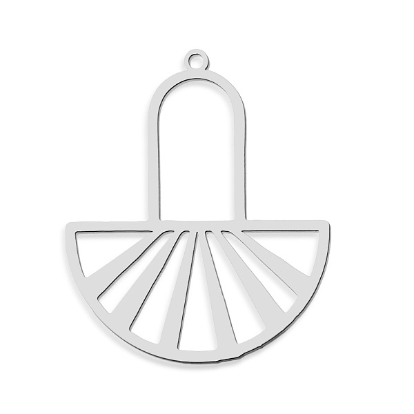 

PandaHall 201 Stainless Steel Pendants, Laser Cut, Half Round, Stainless Steel Color, 35.5x30x1mm, Hole: 1.6mm 201 Stainless Steel Half...