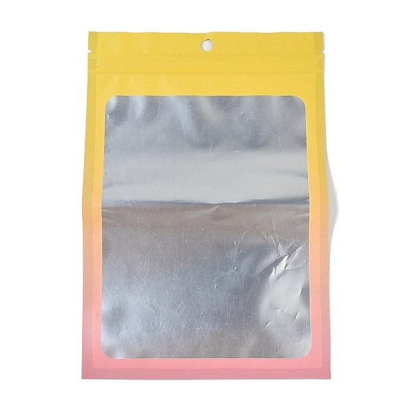 

PandaHall Rectangle Plastic Yin-yang Zip Lock Bags, Gradient Color Top Seal Storage Bags, Self Seal Bags, with Window and Hang Hole, Gold...
