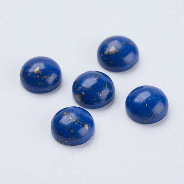 

PandaHall Synthetic Lapis Lazuli Cabochons, Half Round, 8x4mm Lapis Lazuli Half Round Blue