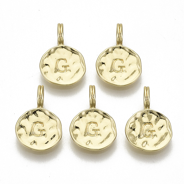 

PandaHall Alloy Pendants, Cadmium Free & Nickel Free & Lead Free, Flat Round with Letter, Real 18K Gold Plated, Letter.G, 17x11.5x1.5mm...