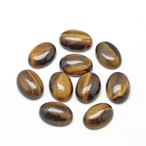 

PandaHall Natural Tiger Eye Cabochons, Oval, 25x18x6~7mm Tiger Eye Oval