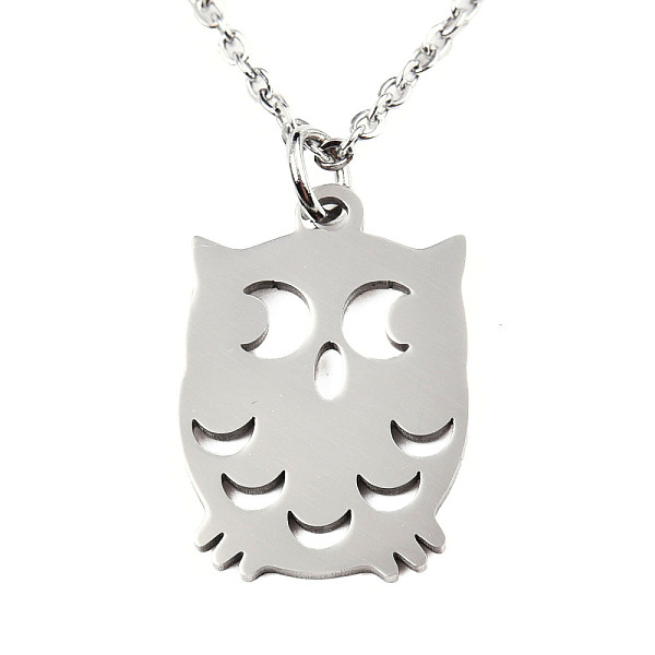 

PandaHall 201 Stainless Steel Pendant Necklaces, with Cable Chains, Owl, Stainless Steel Color, 15.7 inch(40cm), 1.5mm, Owl: 20x13.5x1mm 201...