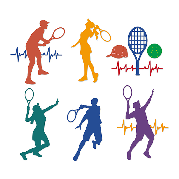 

PandaHall GLOBLELAND 9Pcs Play Tennis Cutting Dies Metal Tennis Player Die Cuts Embossing Stencils Template for Paper Card Making Decoration...