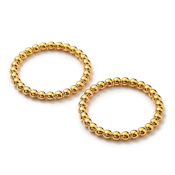 

PandaHall 304 Stainless Steel Round Beaded Finger Ring, Real 24K Gold Plated, Inner Diameter: 17.6mm 304 Stainless Steel