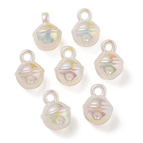 

PandaHall UV Plating Rainbow Iridescent Acrylic Pendants, Bell, White, 20.5x15.5mm, Hole: 3.5mm Acrylic Bell White
