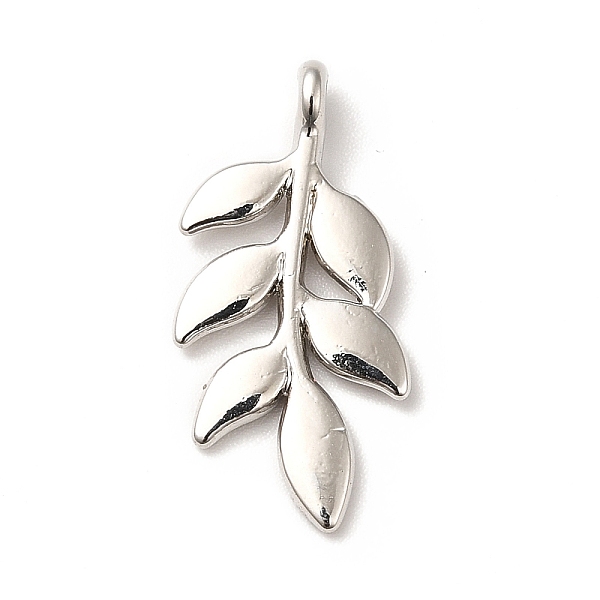 

PandaHall Rack Plating Alloy Pendants, Cadmium Free & Lead Free, Leafy Branch Charms, Platinum, 24.5x12x2mm, Hole: 1.8mm Alloy Leaf