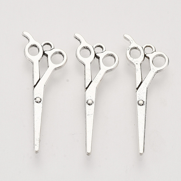 

PandaHall Tibetan Style Alloy Pendants, Cadmium Free & Lead Free, Scissor Shape, Antique Silver, 30.5x10.5x1.5mm, Hole: 1.6mm Alloy Tool