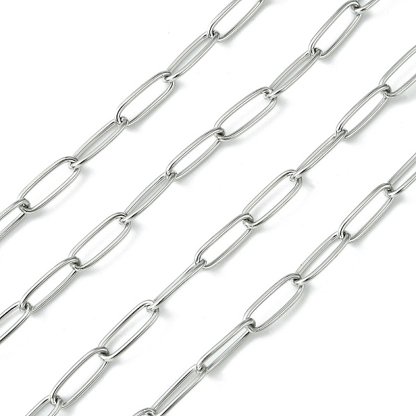 

PandaHall Handmade 304 Stainless Steel Paperclip Chains, Drawn Elongated Cable Chains, Soldered, Stainless Steel Color, 12x4x1mm 304...