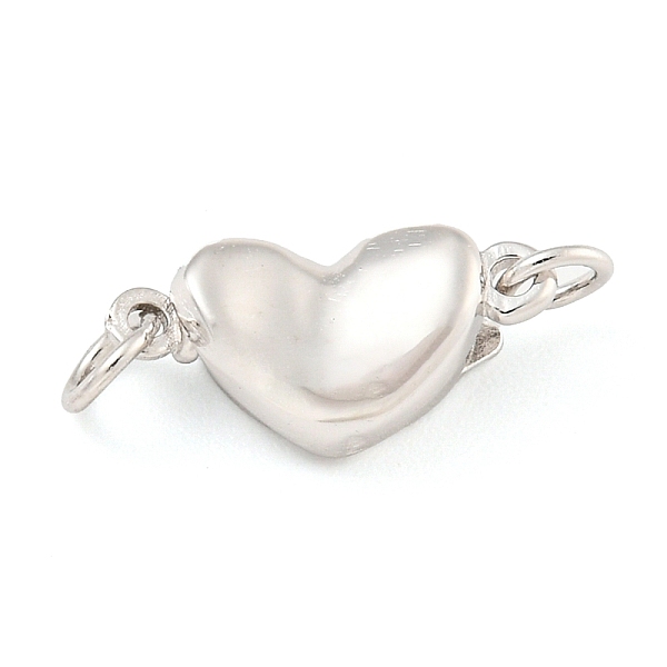 

PandaHall 925 Sterling Silver Box Clasps, Heart, Real Platinum Plated, 6x13x4mm, Hole: 0.6mm Sterling Silver Heart