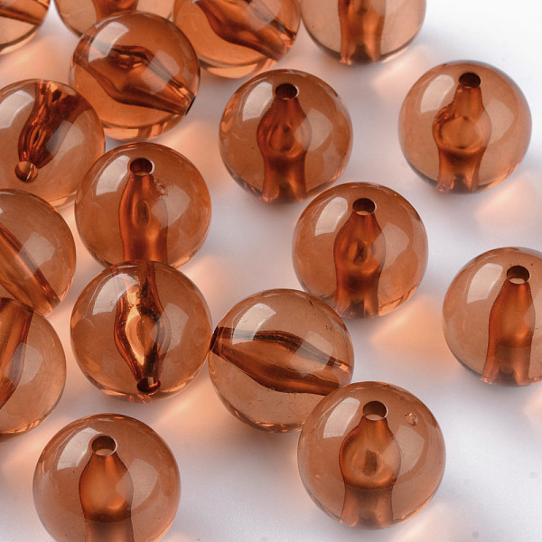 

PandaHall Transparent Acrylic Beads, Round, Chocolate, 20x19mm, Hole: 3mm, about 111pcs/500g Acrylic Round Brown