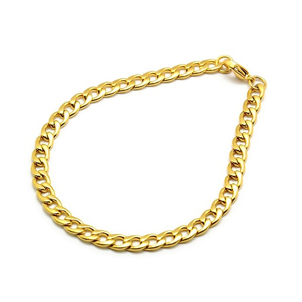

PandaHall 304 Stainless Steel Curb Chain/Twisted Chain Bracelet Making, with Lobster Claw Clasps, Golden, 8-1/4 inch(210mm), 5.5mm 304...