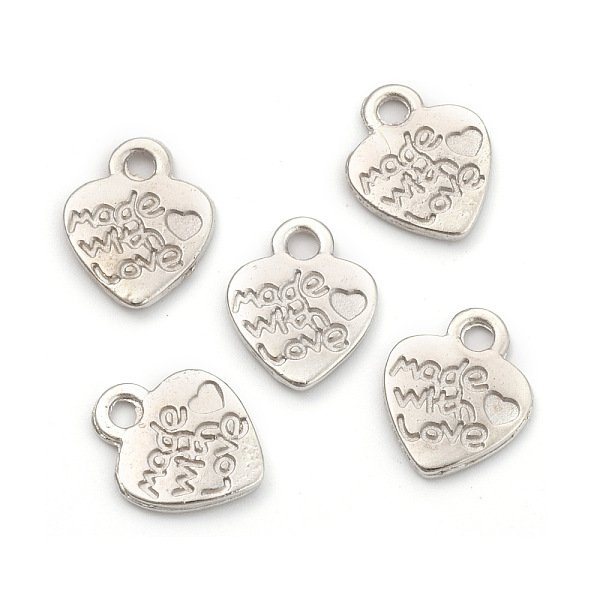 

PandaHall Ideas for Valentines Day Gifts Tibetan Style Alloy Pendants, Cadmium Free & Lead Free, Heart with Made with Love, Platinum...