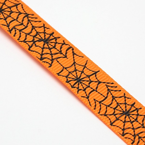 Halloween Ornamente Spinnennetz-Muster Gedruckt Grosgrainbänder