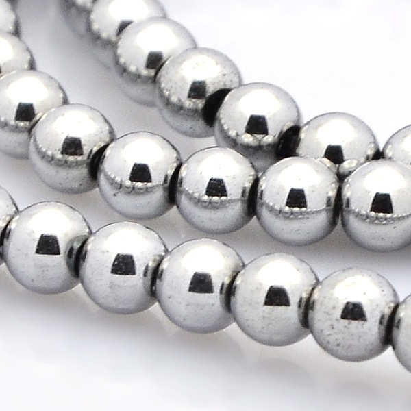 

PandaHall Round Non-magnetic Synthetic Hematite Beads Strands, Platinum Plated, 6mm, Hole: 1mm, about 72pcs/strand Non-magnetic Hematite...