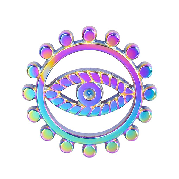 

PandaHall Stainless Steel Pendants, Rainbow Color, Evil Eye Charms, Sun, 20x20mm Stainless Steel Sun