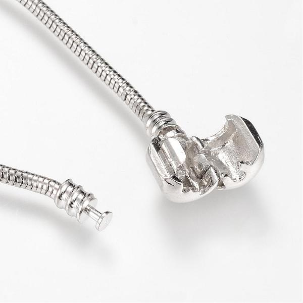 

PandaHall Brass European Style Bracelet Making, Platinum, 6-3/4 inch(170mm)x2.5mm Brass