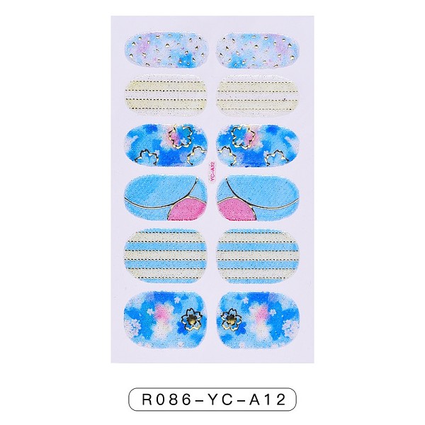 

PandaHall Full Wrap Gradient Nail Polish Stickers, Eiffel Tower Nail Strips for Women Girls Nail Art Decoration, Flower Pattern, 95x60mm...
