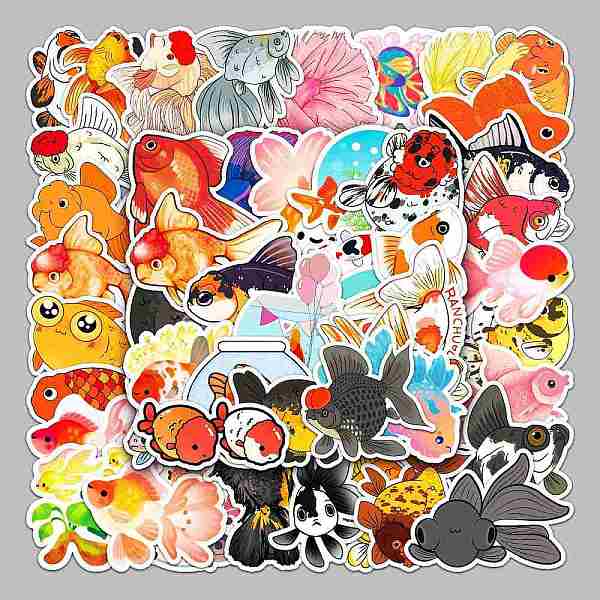 

PandaHall Adhesive Sticker Labels, for Suitcase, Skateboard, Refrigerator, Helmet, Mobile Phone Shell, Fish Pattern, 55~88x55~85mm) Paper...