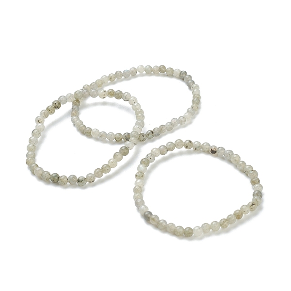 

PandaHall Natural Labradorite Beaded Stretch Bracelets, Round, Beads: 4~5mm, Inner Diameter: 2-1/4 inch(5.65cm) Labradorite